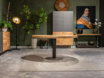 eiken eettafel rond