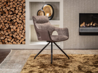 draaistoel velvet bruin