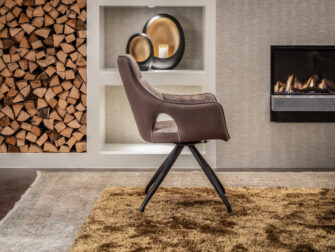 luxe draaistoel bruine stof