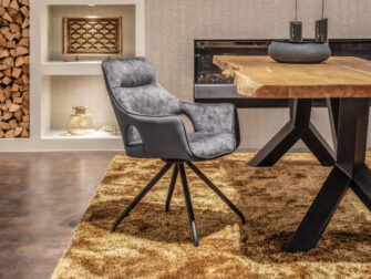 grijze velvet draaistoel