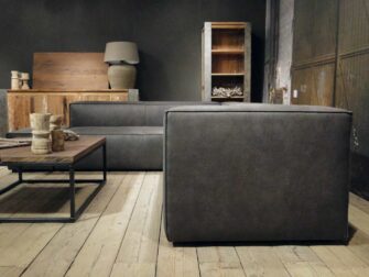 grijze hoekbank met chaise longue