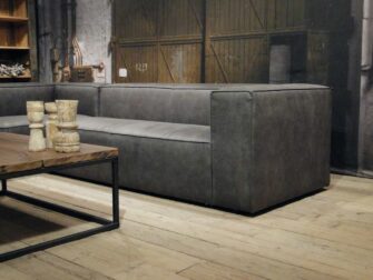 grijze hoekbank met chaise longue