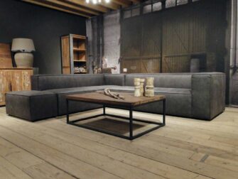 grijze hoekbank met chaise longue