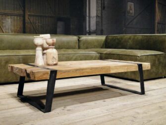 grote groene leren hoekbank