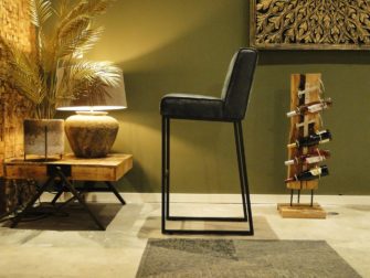 stoere leren barkruk