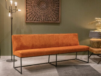 cognac lederen eetkamerbank