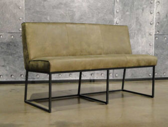 leren eetkamerbank groen