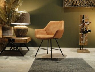 stoere leren kuipstoel