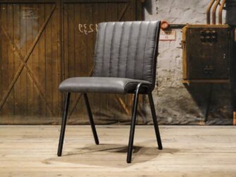 Stoere industriële eetkamerstoel antraciet