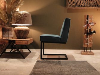 retro blauwe eetkamerstoel