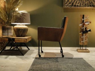 cognac leren eetkamerstoel