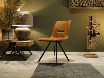 cognac leren eetkamerstoel