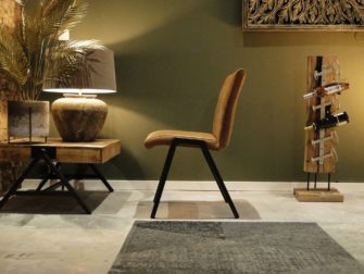 cognac leren eetkamerstoel