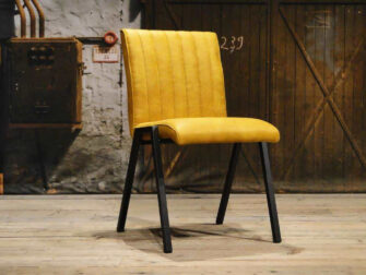 Gele industriële retro eetkamerstoel