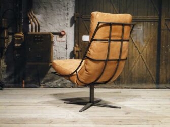 Fauteuil Bruno zonder armleuning - geschuurd leer walnut