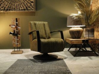 Olijfgroene draaifauteuil