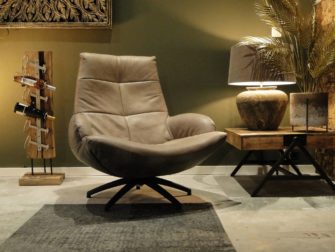 industrieel leren draaistoel