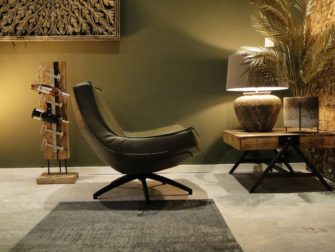 Stoere groene draaifauteuil