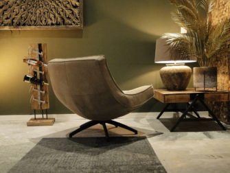 taupe lederen fauteuil
