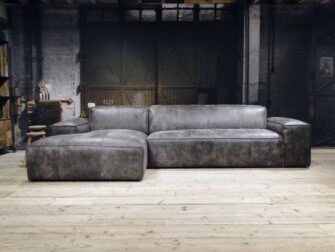 geschuurd leren hoekbank