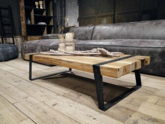 grijze leren hoekbank