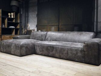 geschuurd leren hoekbank