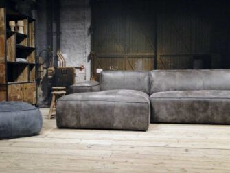 geschuurd leren hoekbank