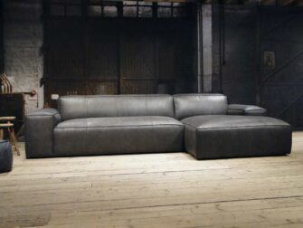 grijze bank met longchair