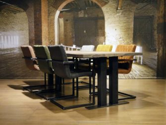 industriele eettafel alvaro - 240x100 dubbel gerookt witte olie