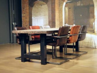 industriele eiken tafel caivano