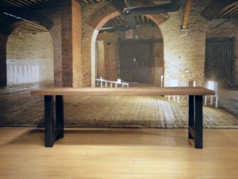 industriele eiken tafel caivano