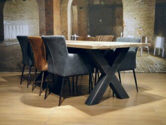 industriele eiken kruispoot tafel