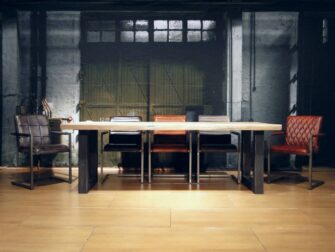 industriele eiken eettafel palau