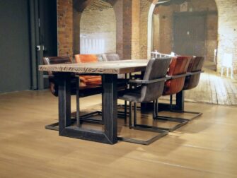 industriele eiken eettafel palau