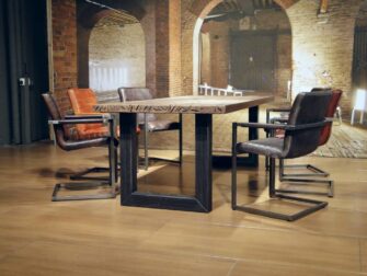 industriele eiken eettafel palau