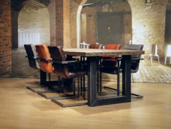 industriele eiken eettafel palau