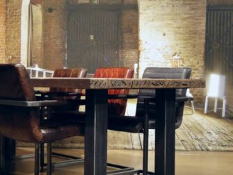 industriele eiken eettafel palau