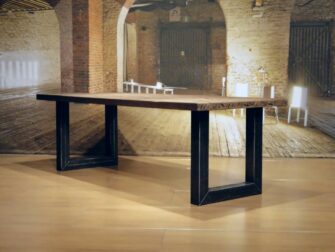 industriele eiken eettafel palau