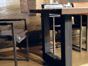 industriele eiken eettafel palau