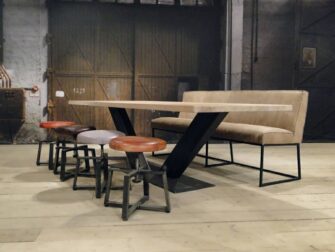 industriele eiken v poot tafel