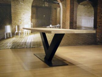 industriele eiken v poot tafel