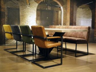 industriele eiken v poot tafel op maat