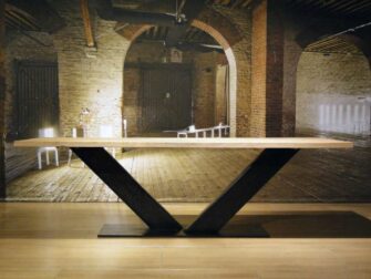 industriele eiken v poot tafel