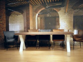 landelijke eiken eettafel