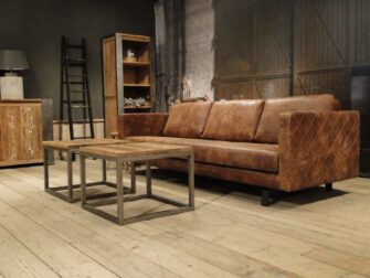 leren 4 zits bank bruin