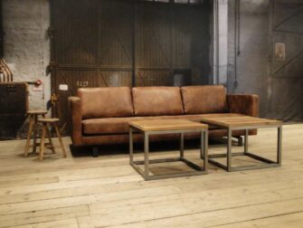 lederen bankstel bruin