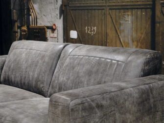 geschuurd leren 2,5 zits bank grijs