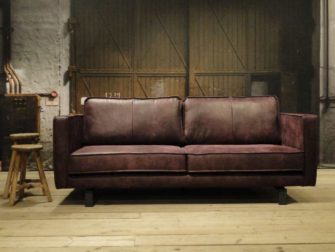 leren 3 zits bank paars