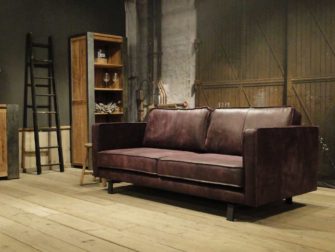 leren 3 zits bank paars