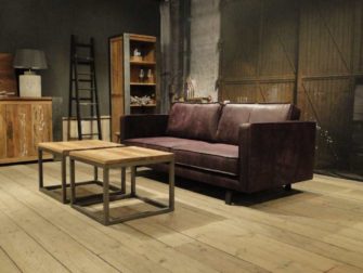 leren 3 zits bank paars